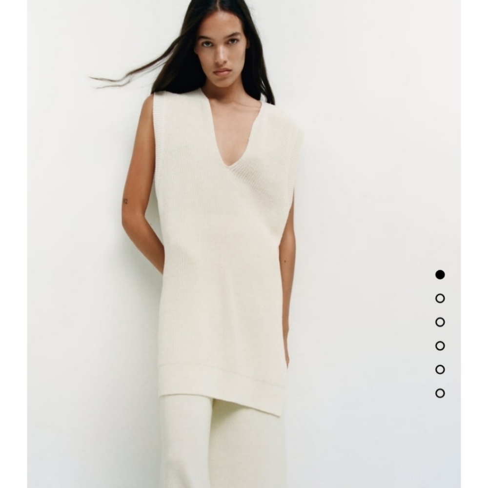 Zara Cream Knit Vest